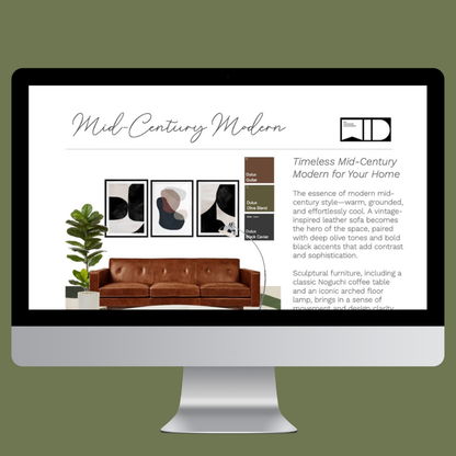 Mid-Century Modern Living Room e-Design Pack