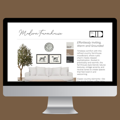 Modern Farmhouse Living Room e-Design Pack