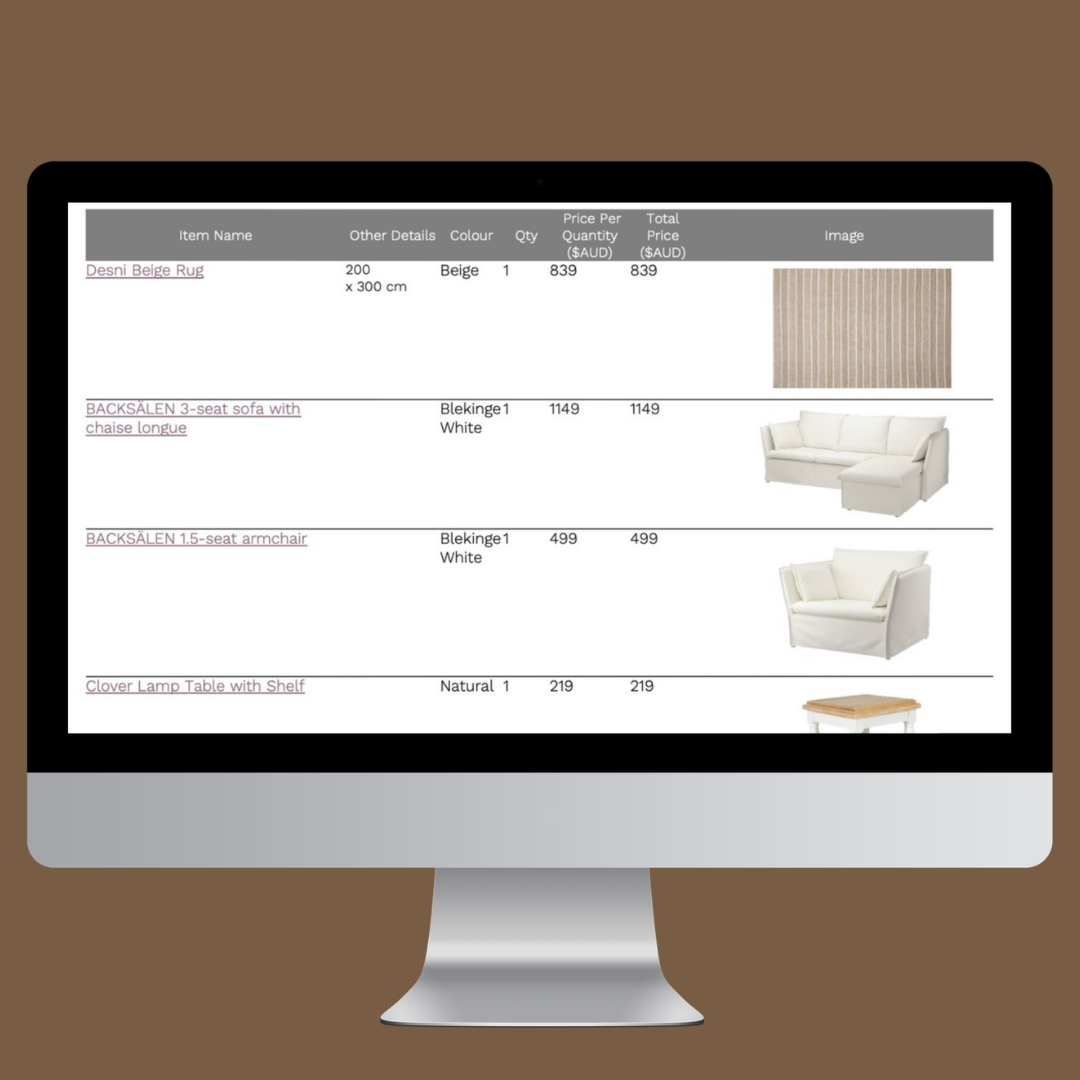 Modern Farmhouse Living Room e-Design Pack