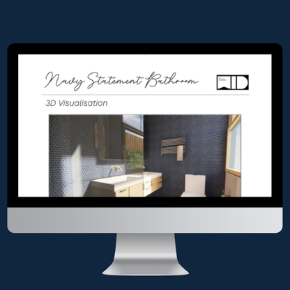 The Navy Statement Bathroom | Product and Material FF&E e-Design Pack