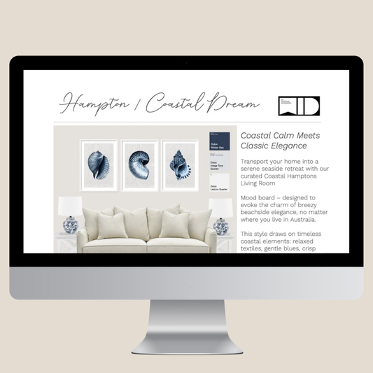 The Hamptons Coastal Living Room | Your Free e-Design Pack