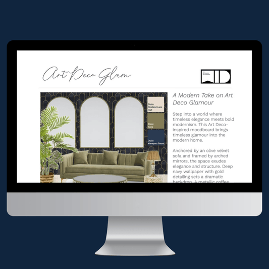 Art Deco Glam Living Room e - Design Pack - My Interior Designers | Online Interior Design Australia