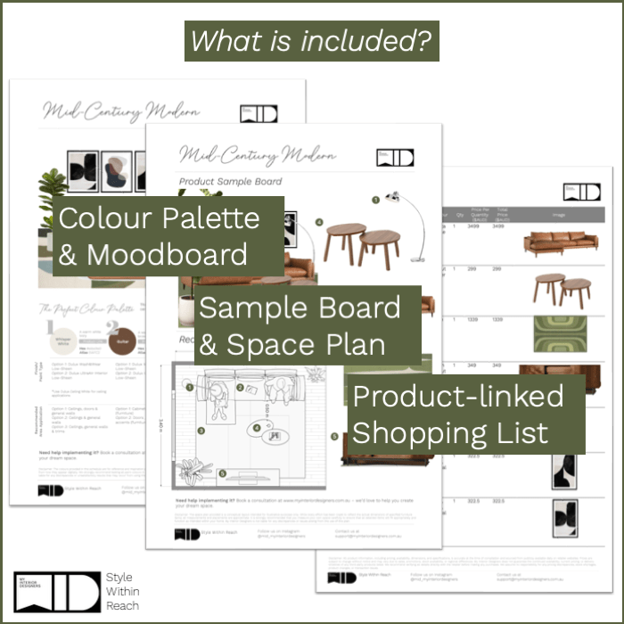 Mid - Century Modern Design Pack - My Interior Designers | Online Interior Design Australia