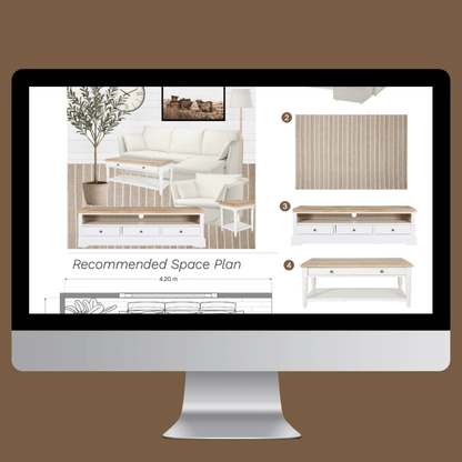 Modern Farmhouse Living Room e - Design Pack - My Interior Designers | Online Interior Design Australia