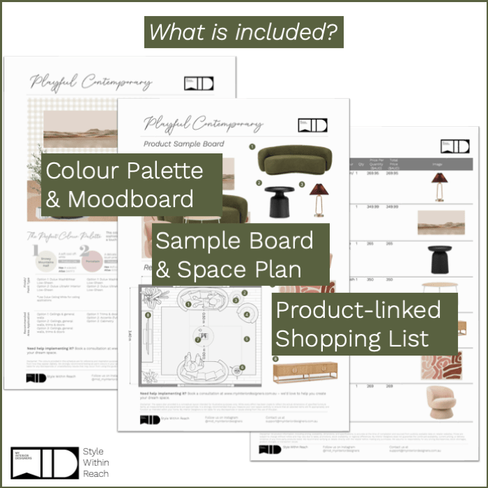 Playful Contemporary Design Pack - My Interior Designers | Online Interior Design Australia