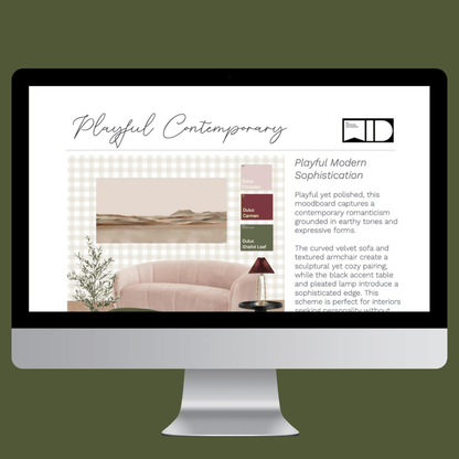 Playful Contemporary Living Room e - Design Pack - My Interior Designers | Online Interior Design Australia